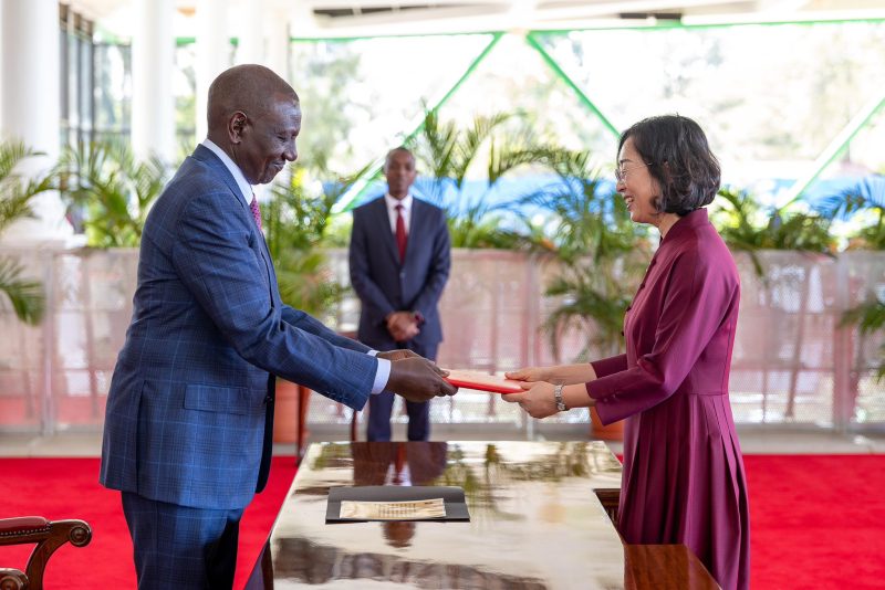 New Chinese Ambassador to Kenya Guo Haiyan Presents Credentials to President Ruto