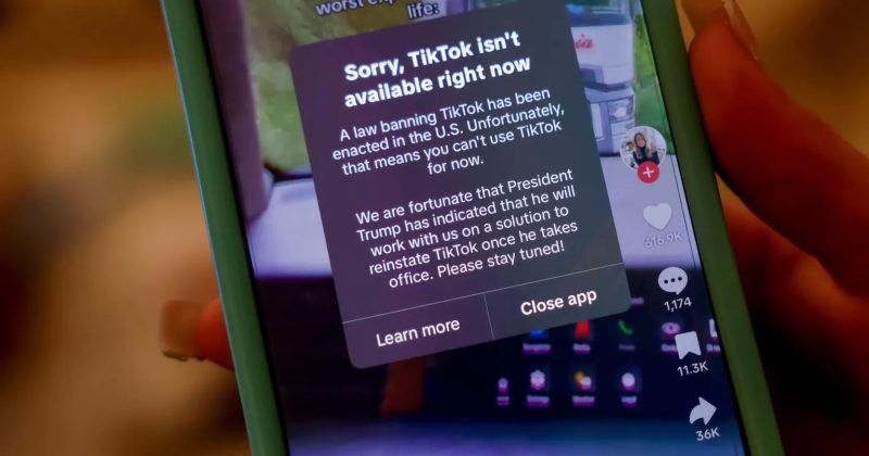 TikTok goes offline in the US hours before ban due to come in
