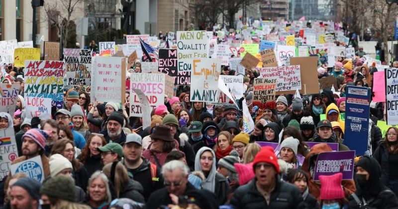 Thousands protest in Washington against Trump as he prepares for inauguration
