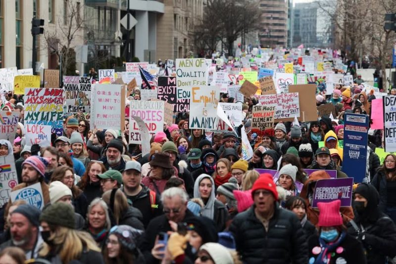Thousands protest in Washington against Trump as he prepares for inauguration