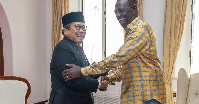 President Ruto bids farewell to outgoing Indonesian Ambassador Saripudin