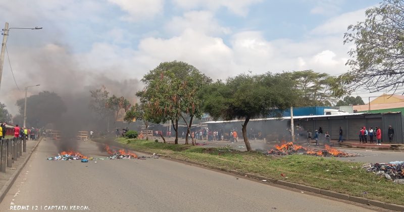 Jogoo road paralysed as Traders protest Uhuru market demolition
