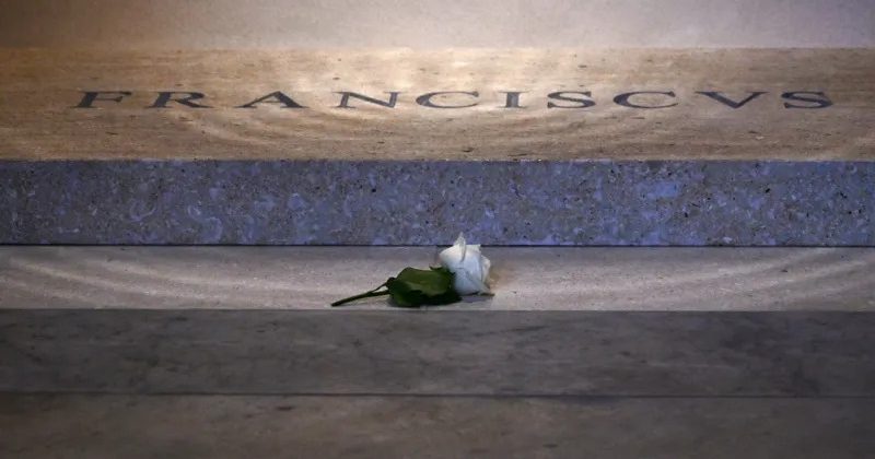 Pope Francis’ tomb adorned with single rose as first images released