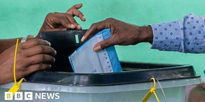 Coup leader seeks win in first vote since Gabon army takeover