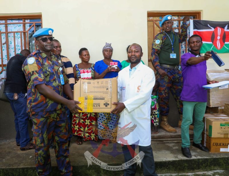 KDF troops serving under MONUSCO donate medical supplies to North Kivu health centre