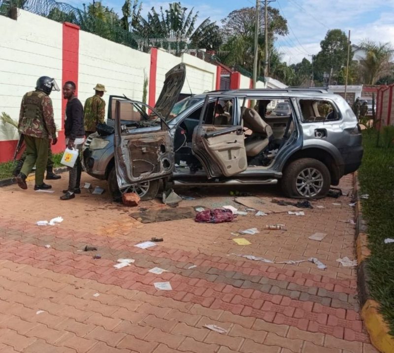 Drama as Trans Nzoia residents protest, vandalize EACC, DCI vehicles over Natembeya home raid