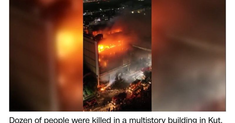 Deadly fire rips through shopping centre in Iraq