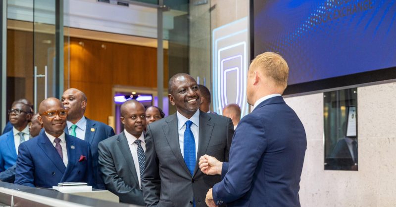 President Ruto rings symbolic bell at London Stock Exchange