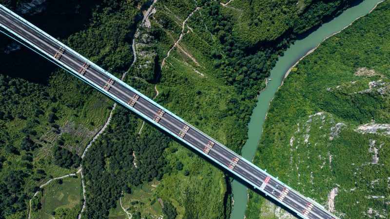 World’s highest bridge in Guizhou tested with 96-truck convoy ahead of September launch