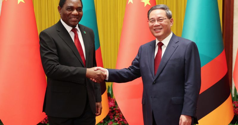 Chinese premier meets with Zambian president