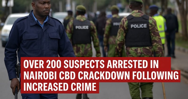 Over 200 Suspects Arrested in Nairobi CBD Crackdown Following Increased Crime