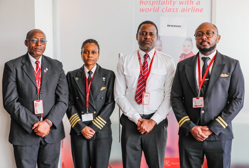 PHOTO STORY: KQ crew that flew Raila Odinga home