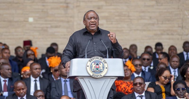 Uhuru vows to defend Raila’s legacy in fiery funeral speech at Nyayo