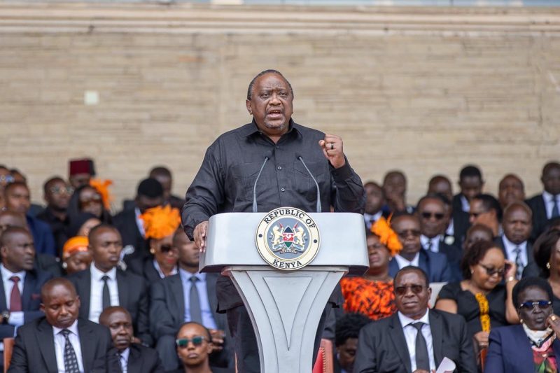 Uhuru vows to defend Raila’s legacy in fiery funeral speech at Nyayo