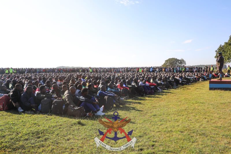 KDF receives new recruits at training base in Eldoret