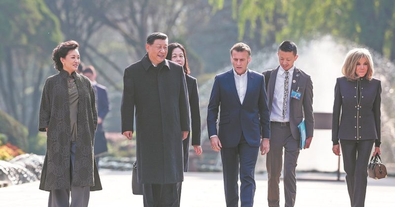 Xi, Macron enjoy friendly exchanges