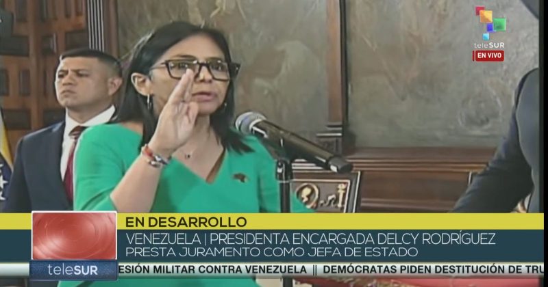 Rodríguez praises Maduro and his wife as ‘heroes’ during swearing-in ceremony