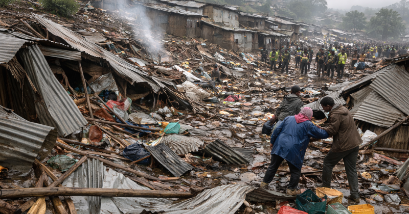 2 hurt after heavy rains collapse 50 houses in Kibagare slums