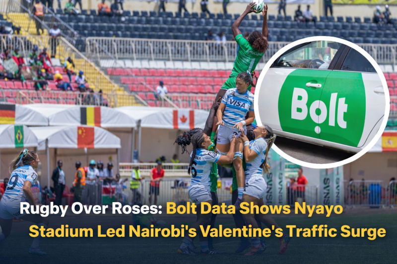 Rugby Over Roses: Bolt Data Shows Nyayo Stadium Led Nairobi’s Valentine’s Traffic Surge