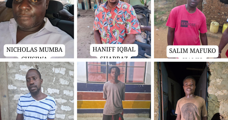 6 suspected ‘panga boys’ gang members arrested in Coast security crackdown