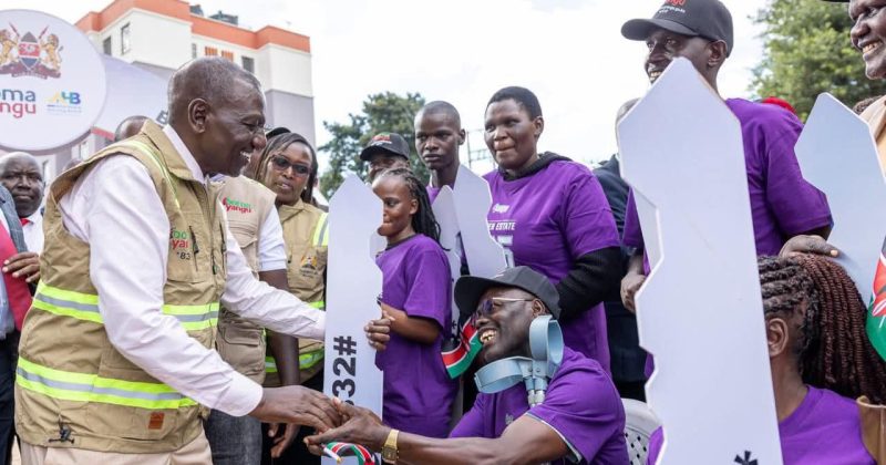 President Ruto Hands Over Keys to 120 New Homeowners at Emgwen Boma Yangu Estate in Nandi