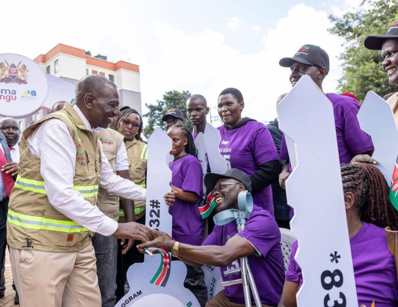 President Ruto Hands Over Keys to 120 New Homeowners at Emgwen Boma Yangu Estate in Nandi