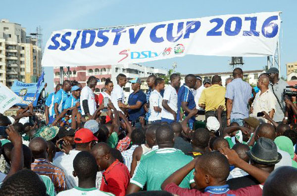 Bandari FC players celebrating after being crowned 2016 DSTV Super Cup champions.PHOTO/Raymond Makhaya