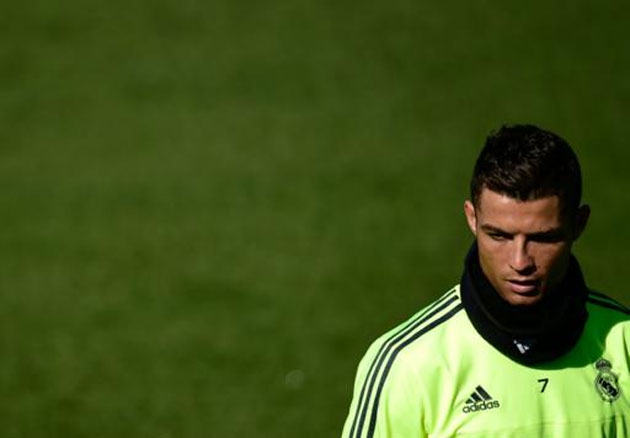 Cristiano Ronaldo attends a Real Madrid training session on March 1, 2016