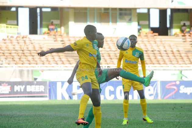 Mathare United Johanna Omollo against Gor Mahia Jacques Tuyisenge.PHOTO/Raymond Makhaya