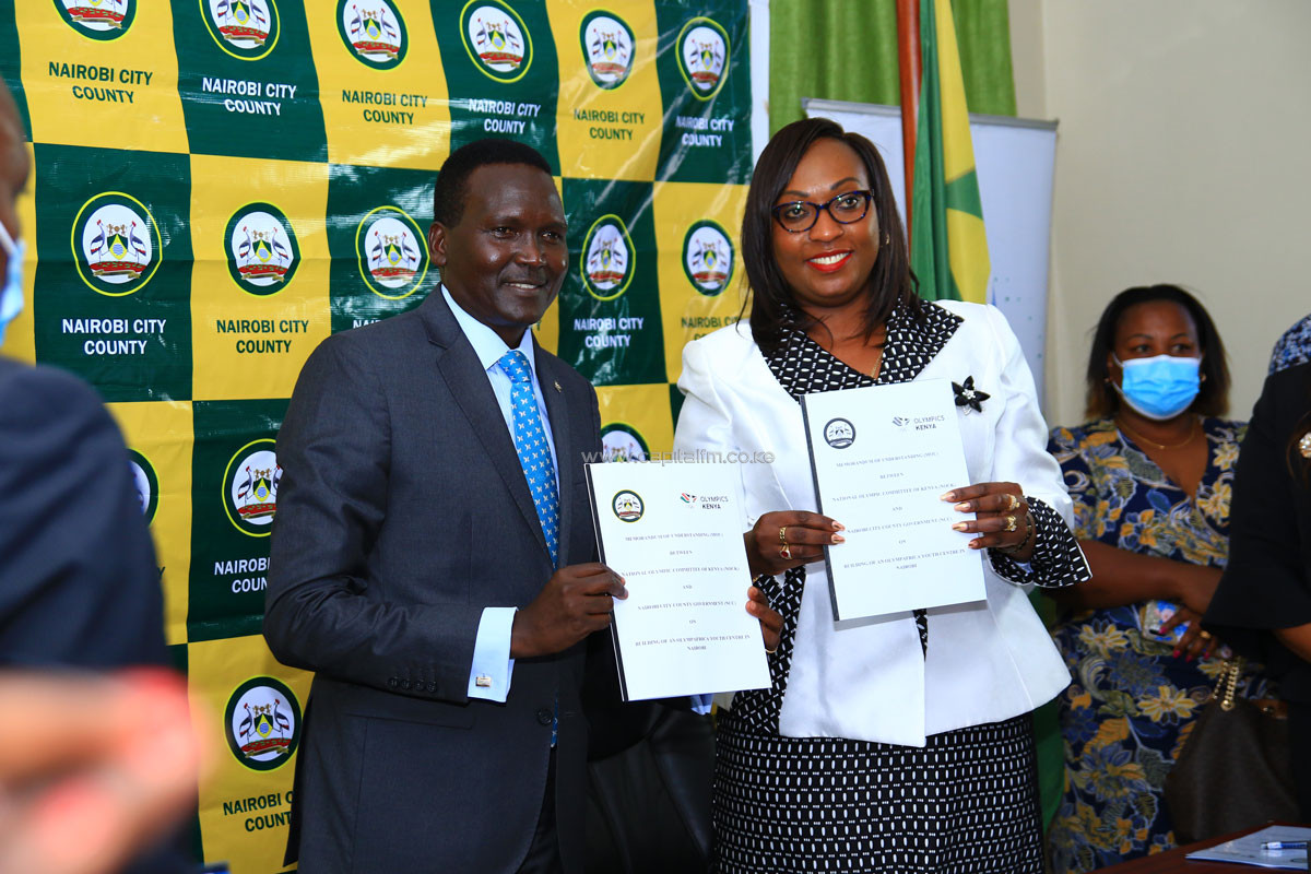 NOC-K, Nairobi County sign MOU to actualize development of Olympafrica Youth Centre