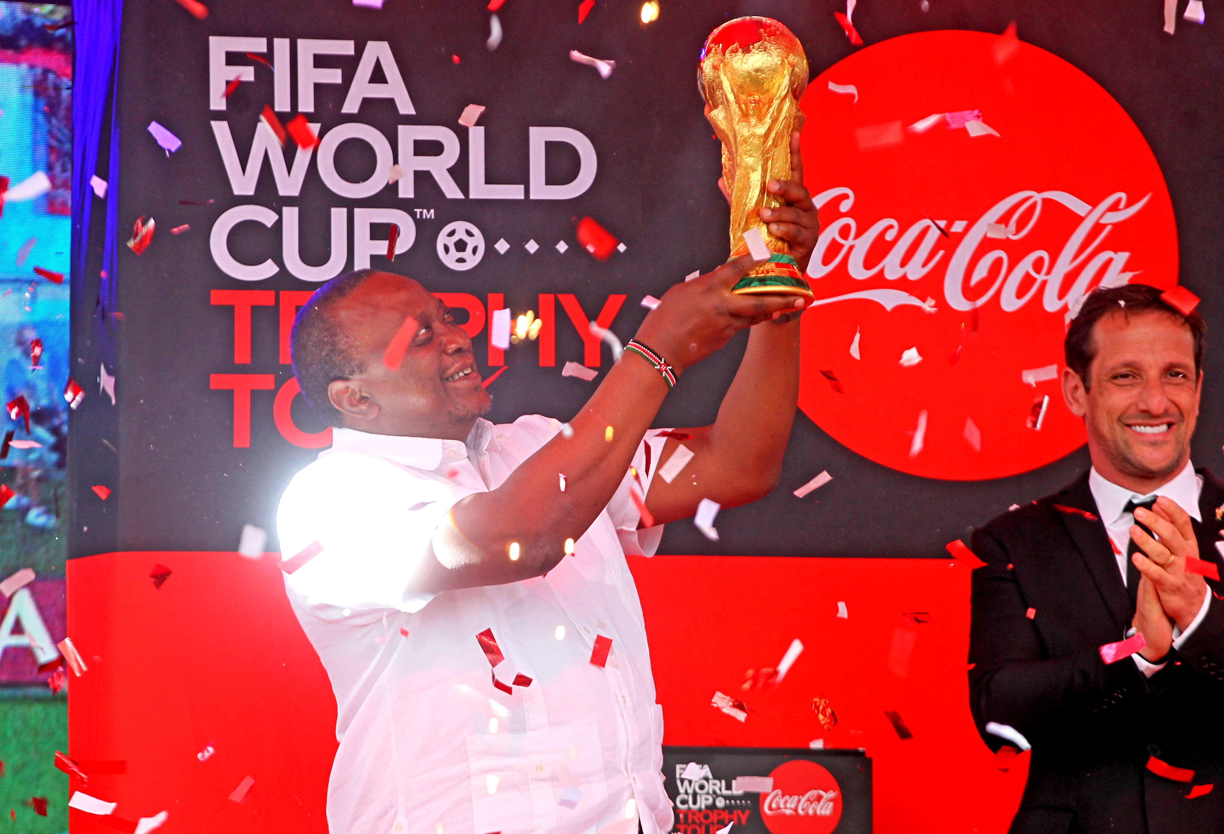 We hope one day Harambee Stars will qualify, says President Kenyatta as he receives World Cup Trophy