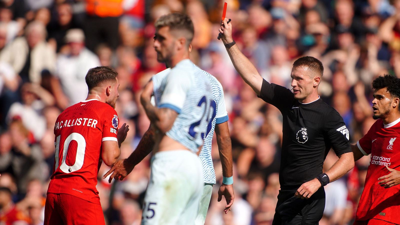 Klopp considers appeal over Mac Allister red card in Liverpool win