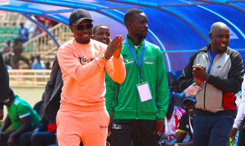 Sports Cabinet Secretary Ababu Namwamba arriving at the Nyayo National Stadium for the Talanta Hela U19 tournament finals. PHOTO/Timothy Olobulu