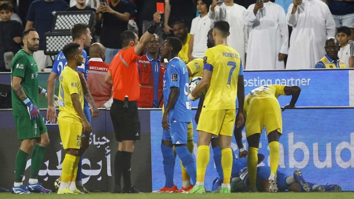 Ronaldo receive first red in Saudi as Al-Nassr suffer Super Cup defeat