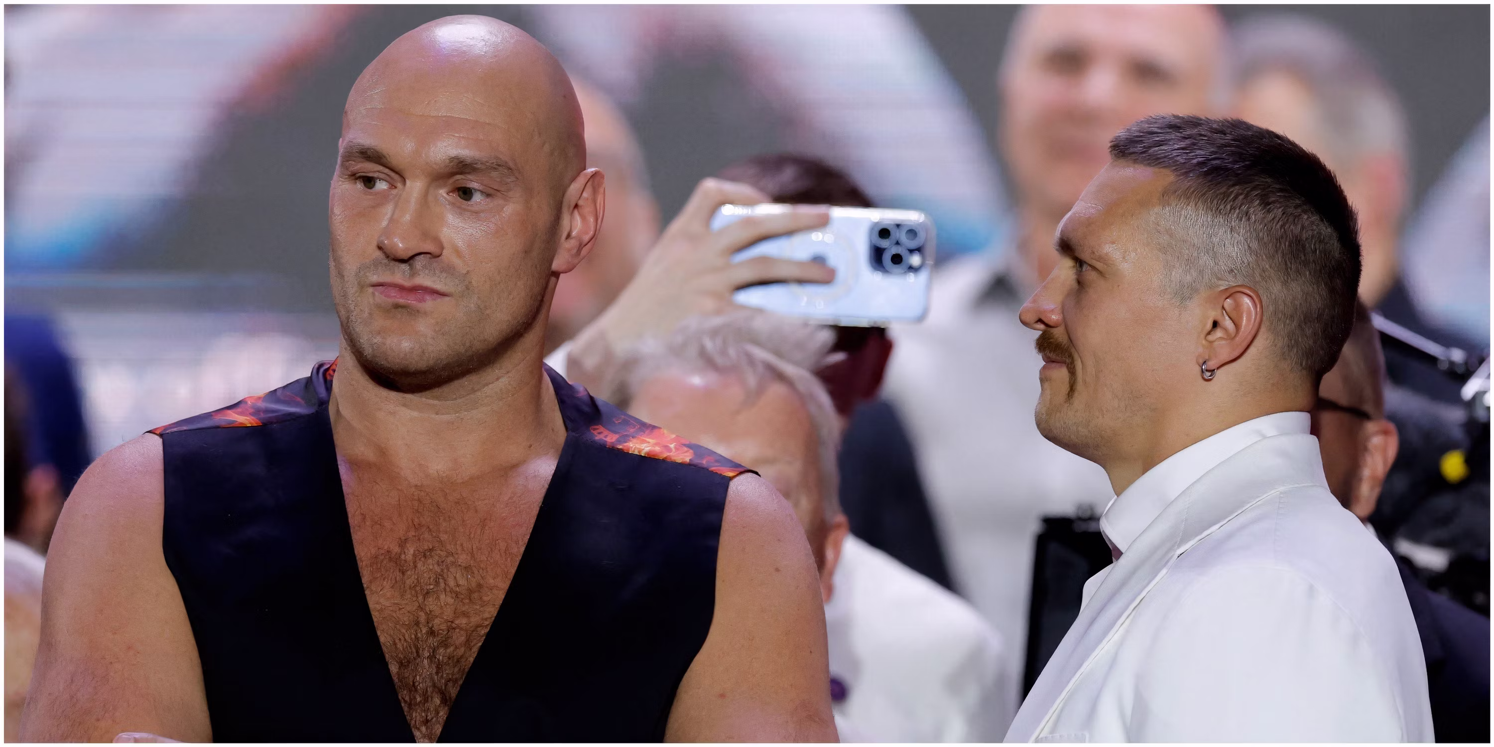 Fury refuses to look Usyk in the eye in face-off