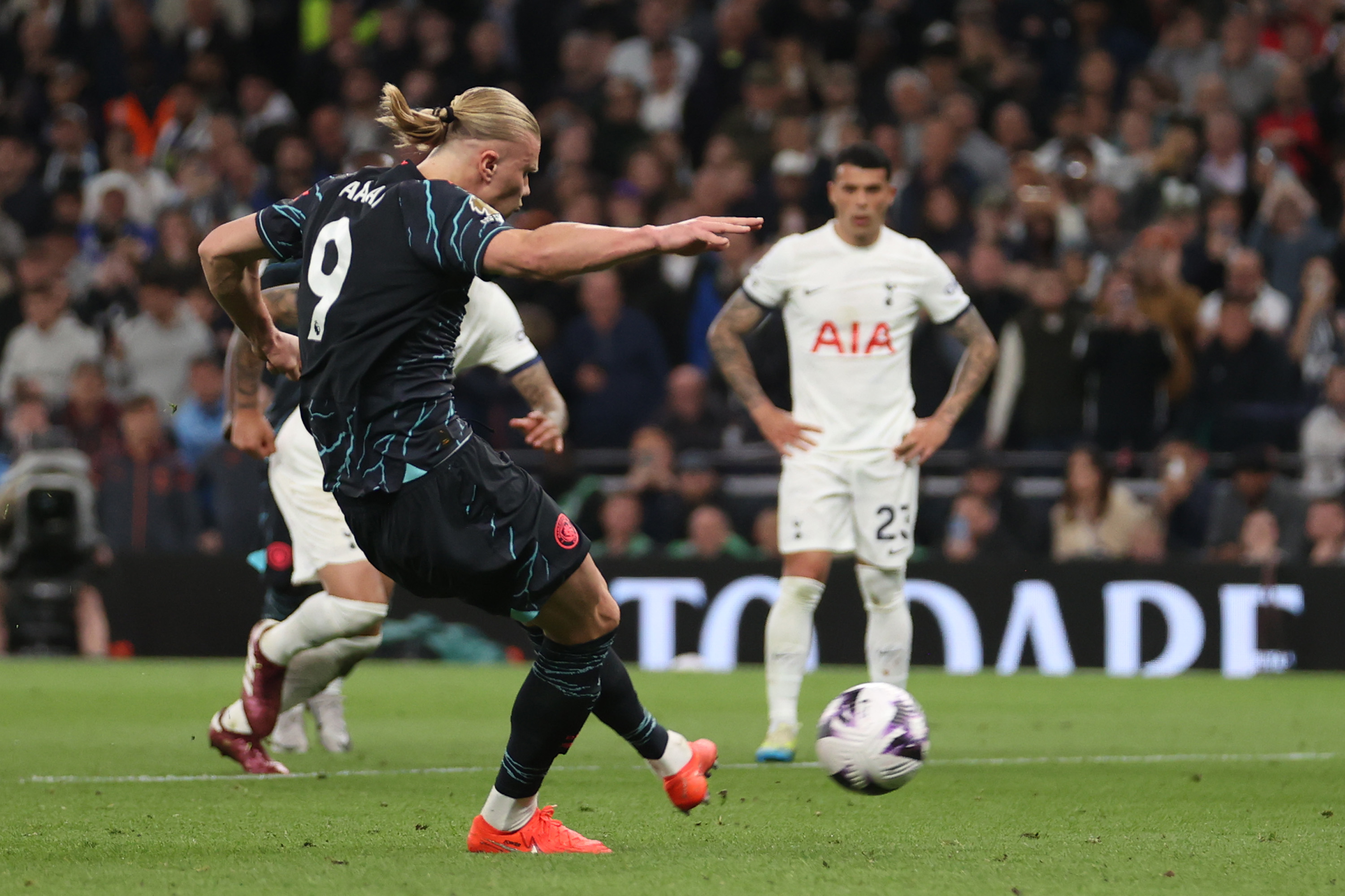 Haaland double sinks Spurs and puts Manchester City on brink of EPL title