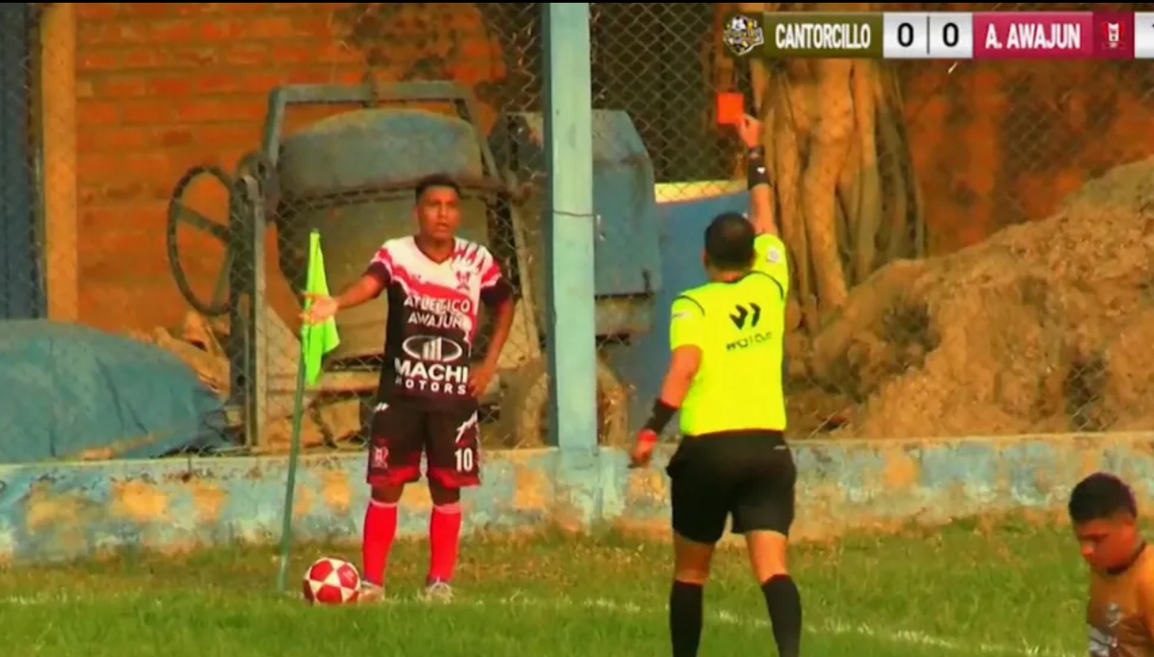Player sent off after appearing to urinate by pitch