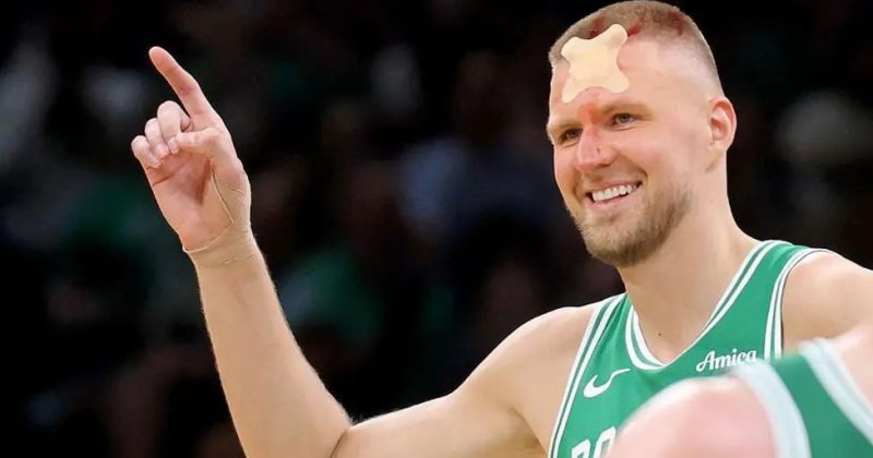 NBA Play-offs: Porzingis suffers head wound as Celtics beat Magic