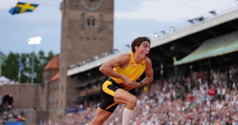 Duplantis breaks pole vault record in Stockholm