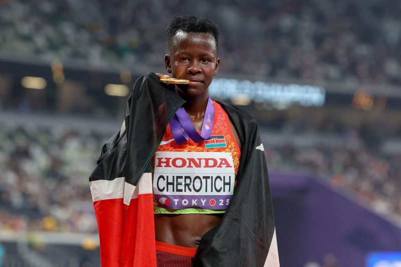 ‘Last born’ Faith Cherotich Finally Gets A World Title in 3000m Steeplechase As Kenya Lands Fourth Gold in Tokyo
